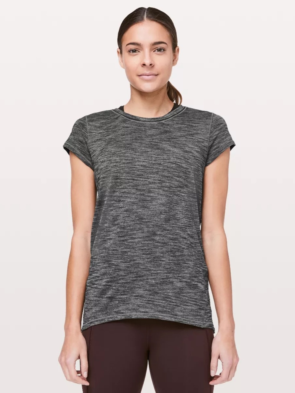 Lululemon Grey Another Mile Short Sleeve Shirt Size 6
